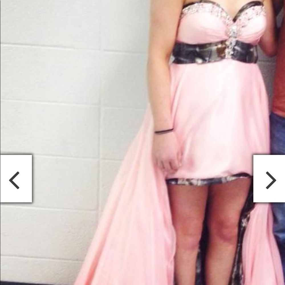 Camo high low prom dress